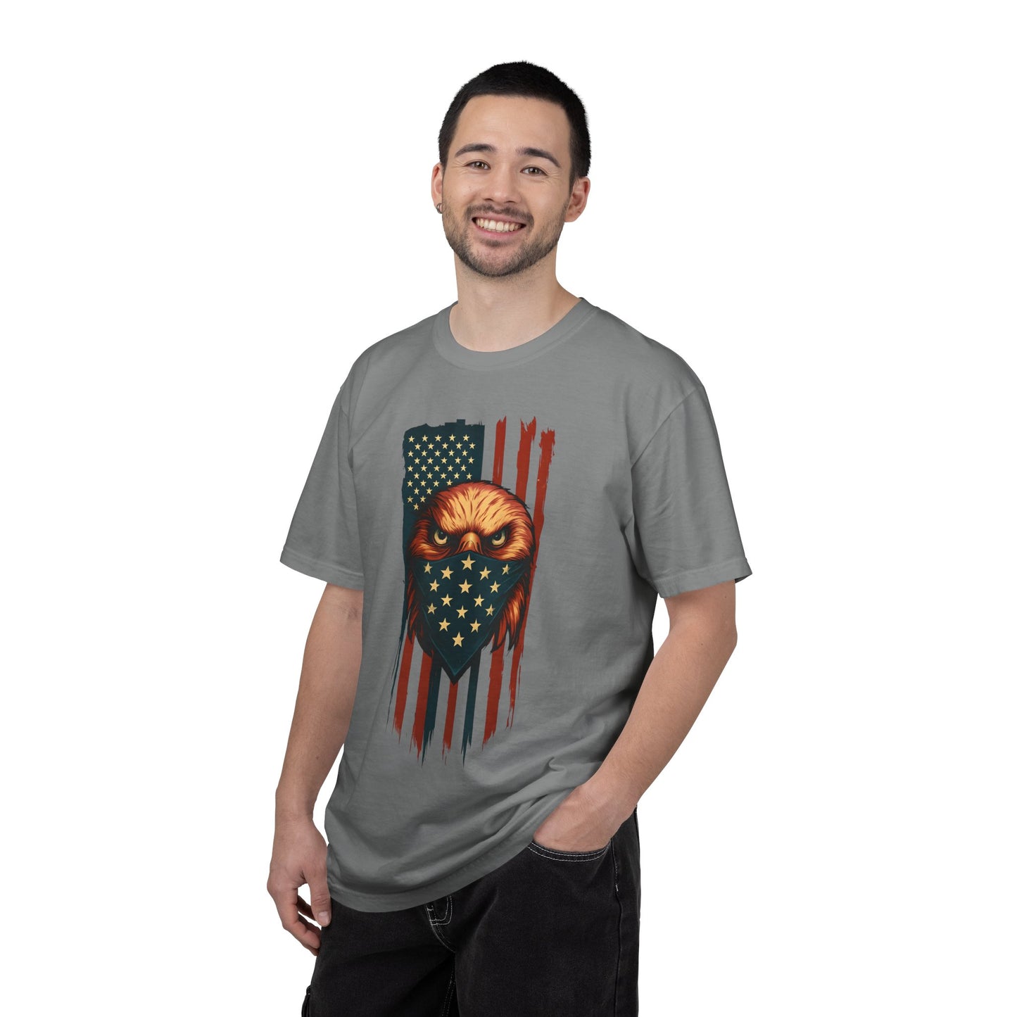 Patriotic Eagle Tee, Unisex Garment-Dyed T-shirt, American Flag Shirt, Outdoor Adventure Apparel, Independence Day Gift, Casual Style
