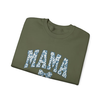 Mama Sweatshirt, Blue Ribbon Shirt, Mothers Day Gift, Aesthetic Gift Mom, Chinoiserie Shirt, Mama Leoprad Shirt, Momgifttee, Blue Mama Shirt