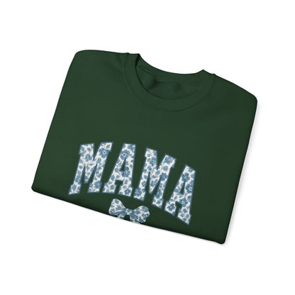 Mama Sweatshirt, Blue Ribbon Shirt, Mothers Day Gift, Aesthetic Gift Mom, Chinoiserie Shirt, Mama Leoprad Shirt, Momgifttee, Blue Mama Shirt