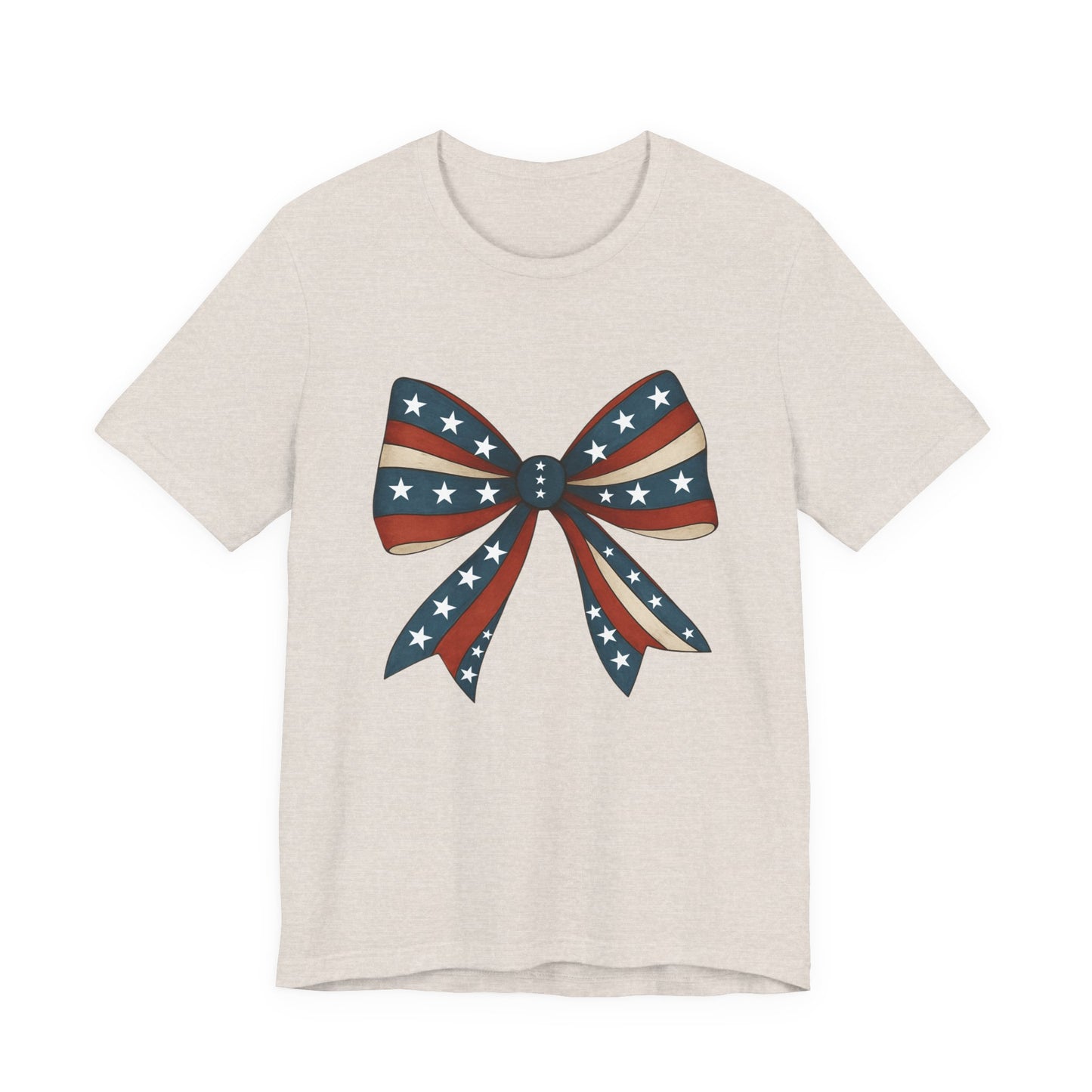 Patriotic Bow Tee, USA Flag Shirt, Independence Day Gift, Casual Summer Wear, Unisex Graphic Tee, Patriotic Tee, Fourth of July Shirt,